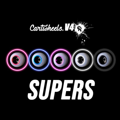 Cartwheels V4R white/silver core super wheels 8.5mm - Caramel Fingerboards - Fingerboard store