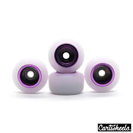 Cartwheels V4R white/violet core super wheels 8.5mm - Caramel Fingerboards - Fingerboard store