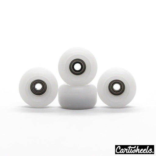 Cartwheels V4R white/white core super wheels 8.5mm - Caramel Fingerboards - Fingerboard store