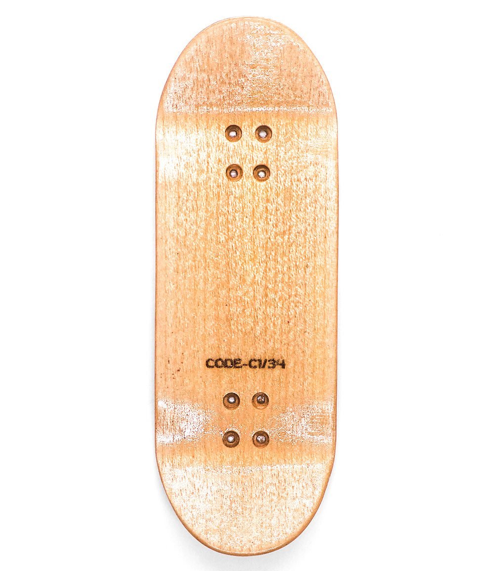Tabla de Fingerboard Code Anime Club 34mm - vista superior - Caramel Fingerboards - Tienda de fingerboard