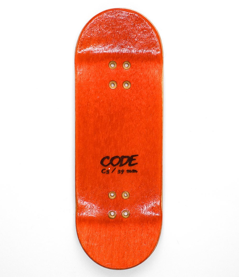Tabla de Fingerboard Code Fire 34mm - vista superior - Caramel Fingerboards - Tienda de fingerboard