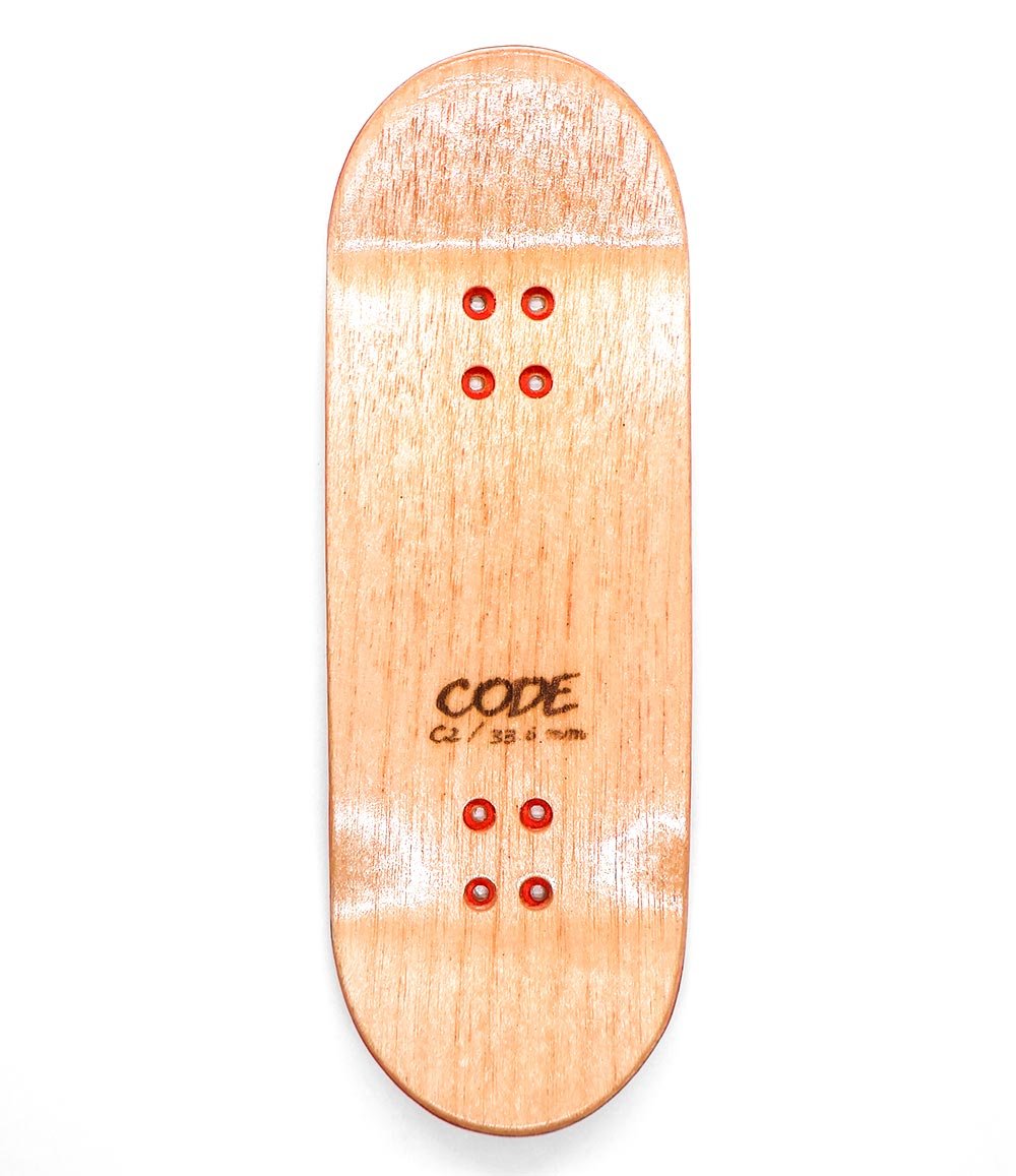 Tabla de fingerboard Code Cod-2 33.6mm, vista superior en arce natural - Caramel Fingerboards - Tienda de fingerboard
