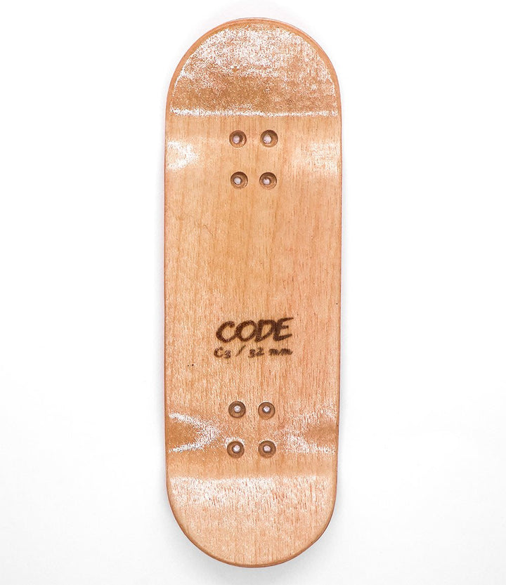 Tabla de Fingerboard Code Red Talk 32mm - vista superior - Caramel Fingerboards - Tienda de fingerboard