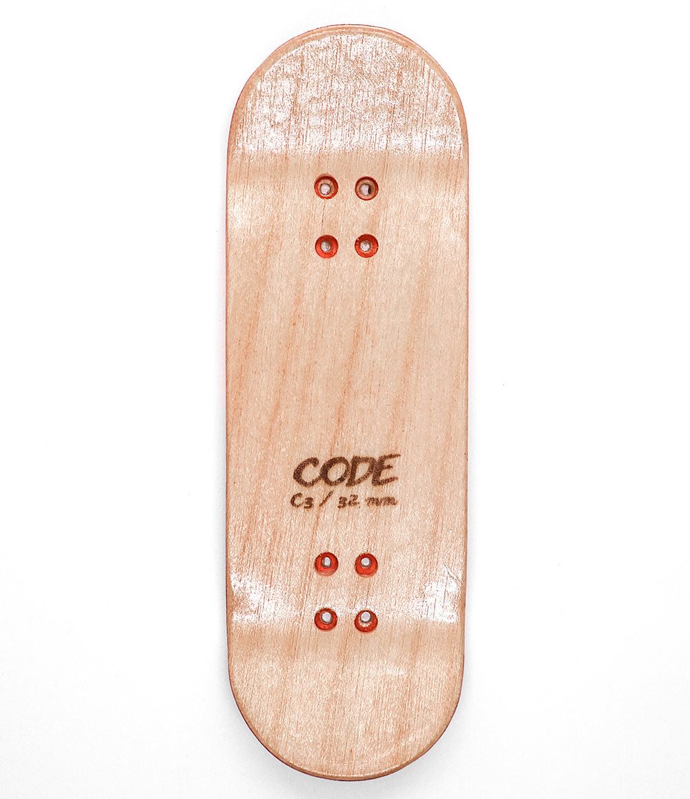 Tabla de Fingerboard Code Sunset 32mm - vista superior - Caramel Fingerboards - Tienda de fingerboard