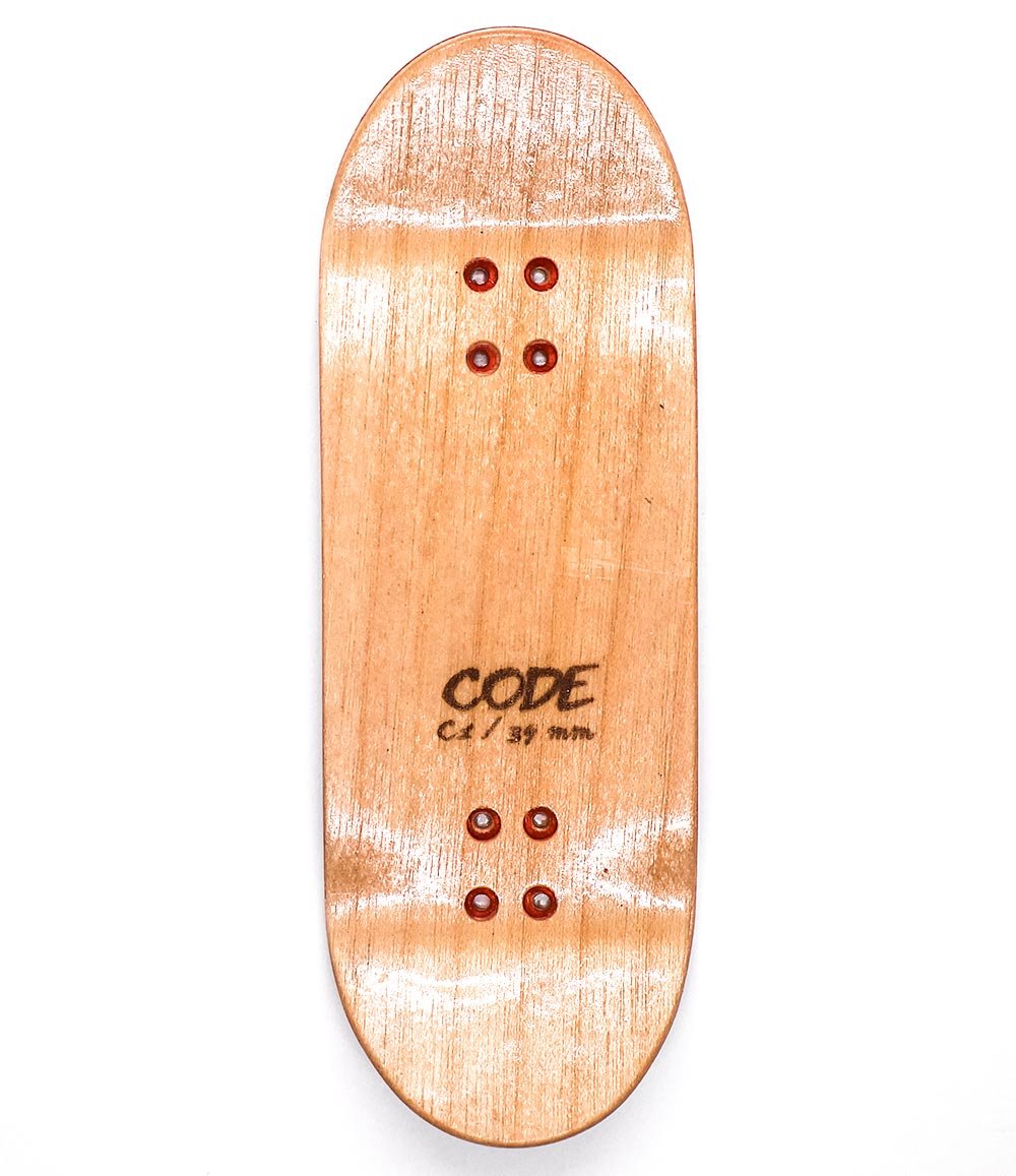Tabla de Fingerboard Code System Error 34mm - vista superior - Caramel Fingerboards - Tienda de fingerboard
