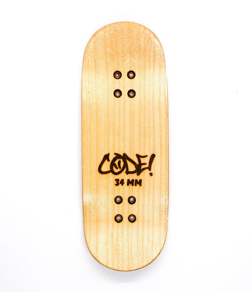 Code yellow/grey fingerboard split - ply deck 34mm - Caramel Fingerboards - Fingerboard store