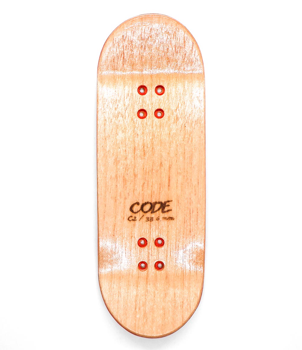 Code Cosmic Fingerboard Deck 33.6mm - top view - Caramel Fingerboards - Fingerboard store