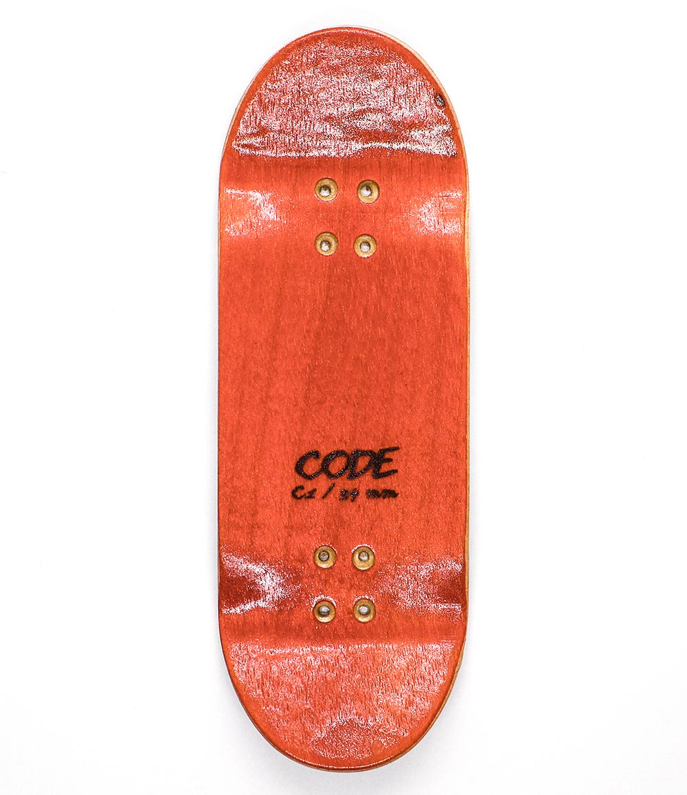 Code Cod-1 Fingerboard Deck - top view - Caramel Fingerboards - Fingerboard store