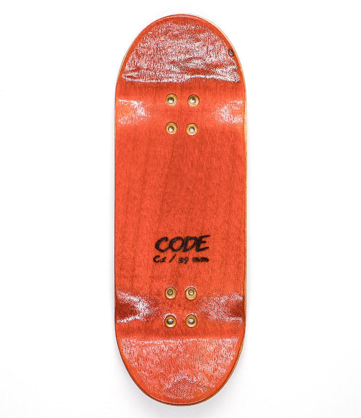 Code Cod-1 Fingerboard Deck - top view - Caramel Fingerboards - Fingerboard store