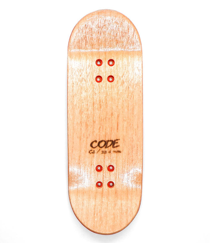 Code Cod-2 Fingerboard Deck - top view - Caramel Fingerboards - Fingerboard store