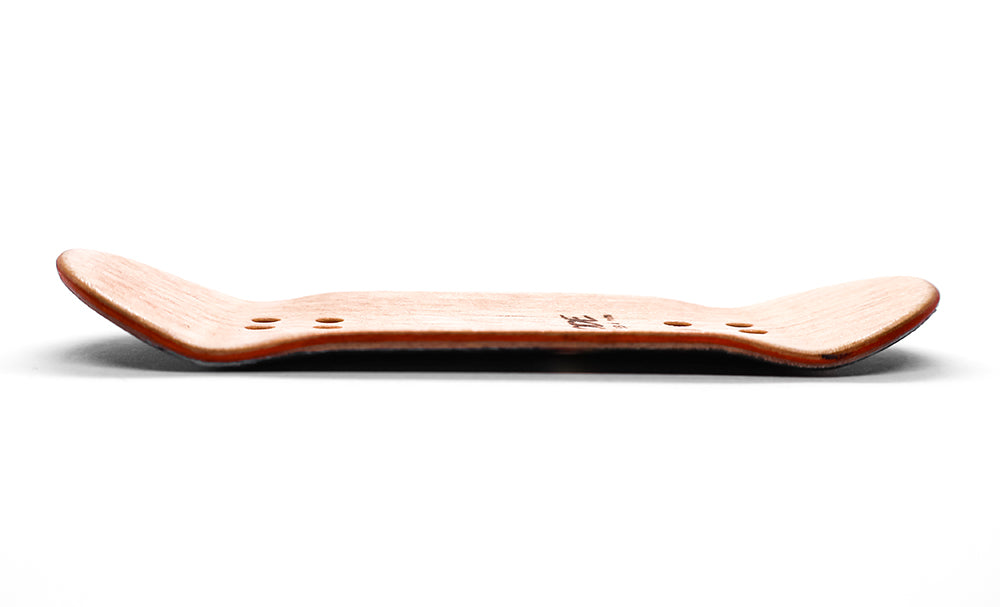 Code Cod-2 Fingerboard Deck - side profile - Caramel Fingerboards - Fingerboard store