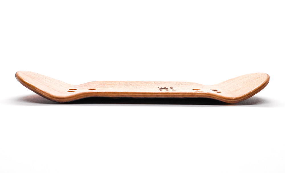 Code Burnout Fingerboard Deck 35.5mm - side profile - Caramel Fingerboards - Fingerboard store