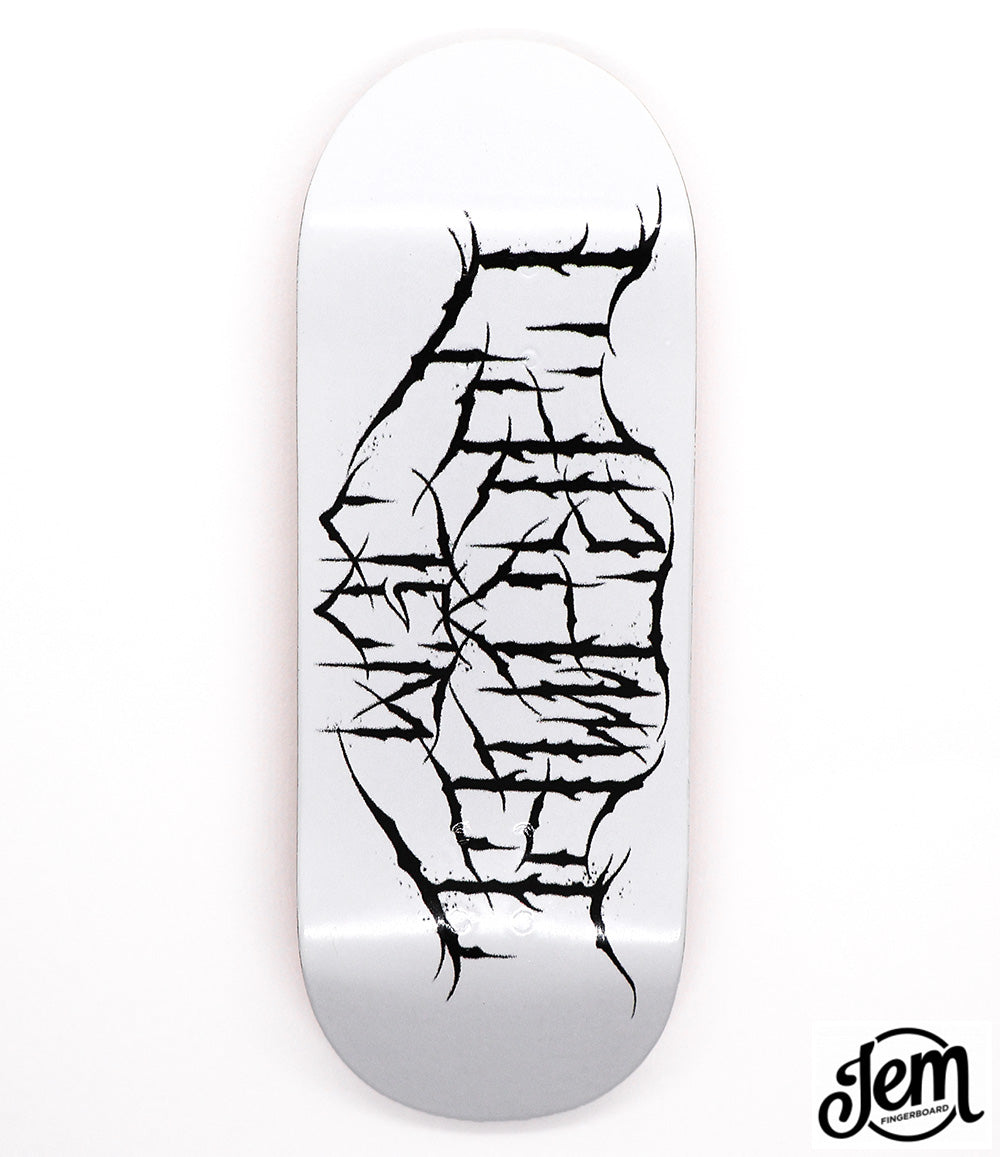 Jem x Caramel White Fingerboard Deck 34mm