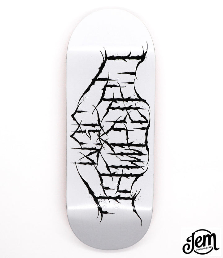 Jem x Caramel White Fingerboard Deck 34mm