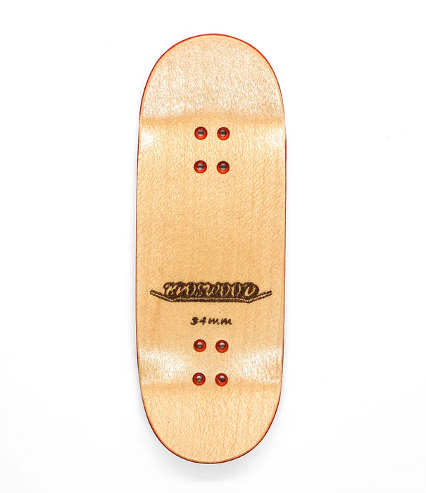 Broswood Red Diagonal Split Ply Fingerboard Deck 34mm