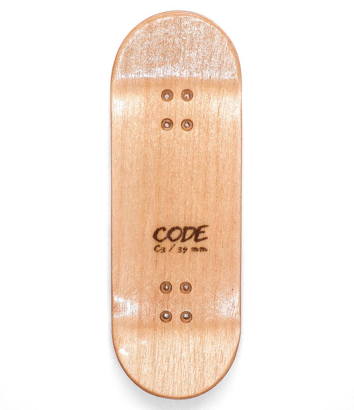 Code Chaos Fingerboard Deck 34mm - top view - Caramel Fingerboards - Fingerboard store