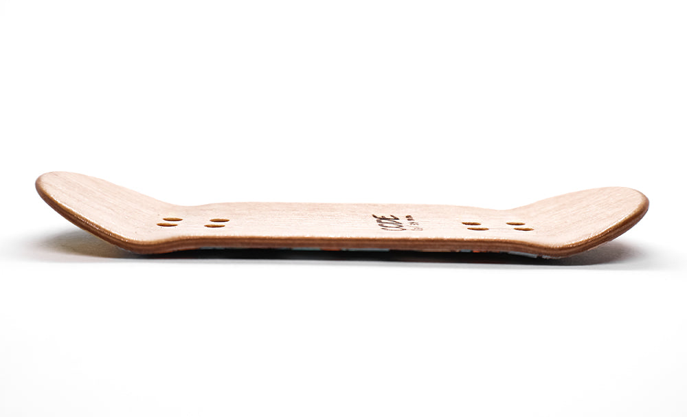 Code Chaos Fingerboard Deck 34mm - side profile - Caramel Fingerboards - Fingerboard store