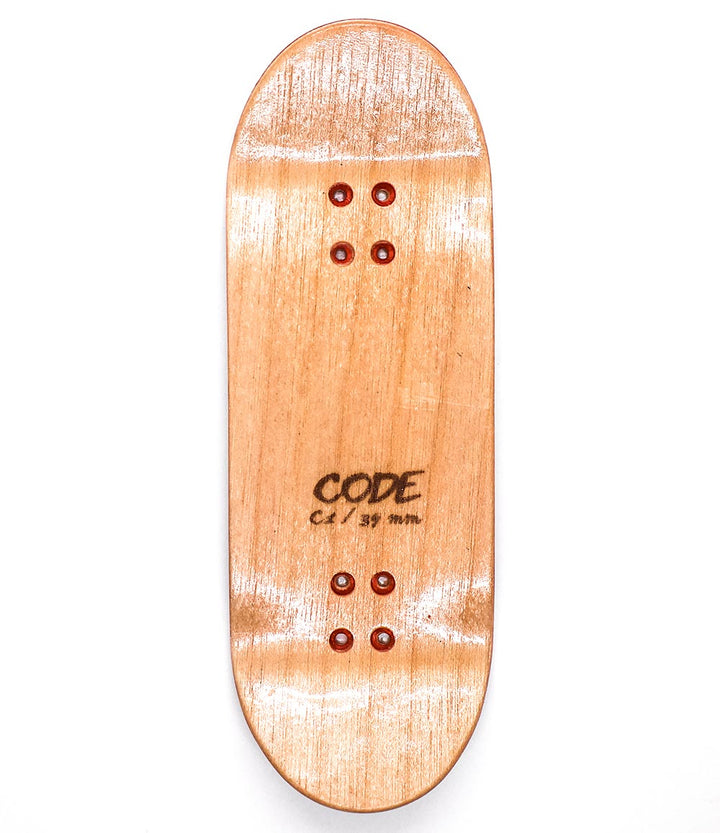 Code System Error Fingerboard Deck 34mm - top view - Caramel Fingerboards - Fingerboard store
