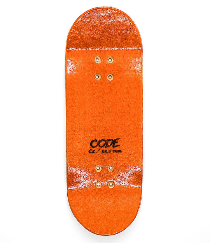Code Cod-2 Fingerboard Deck - top view - Caramel Fingerboards - Fingerboard store
