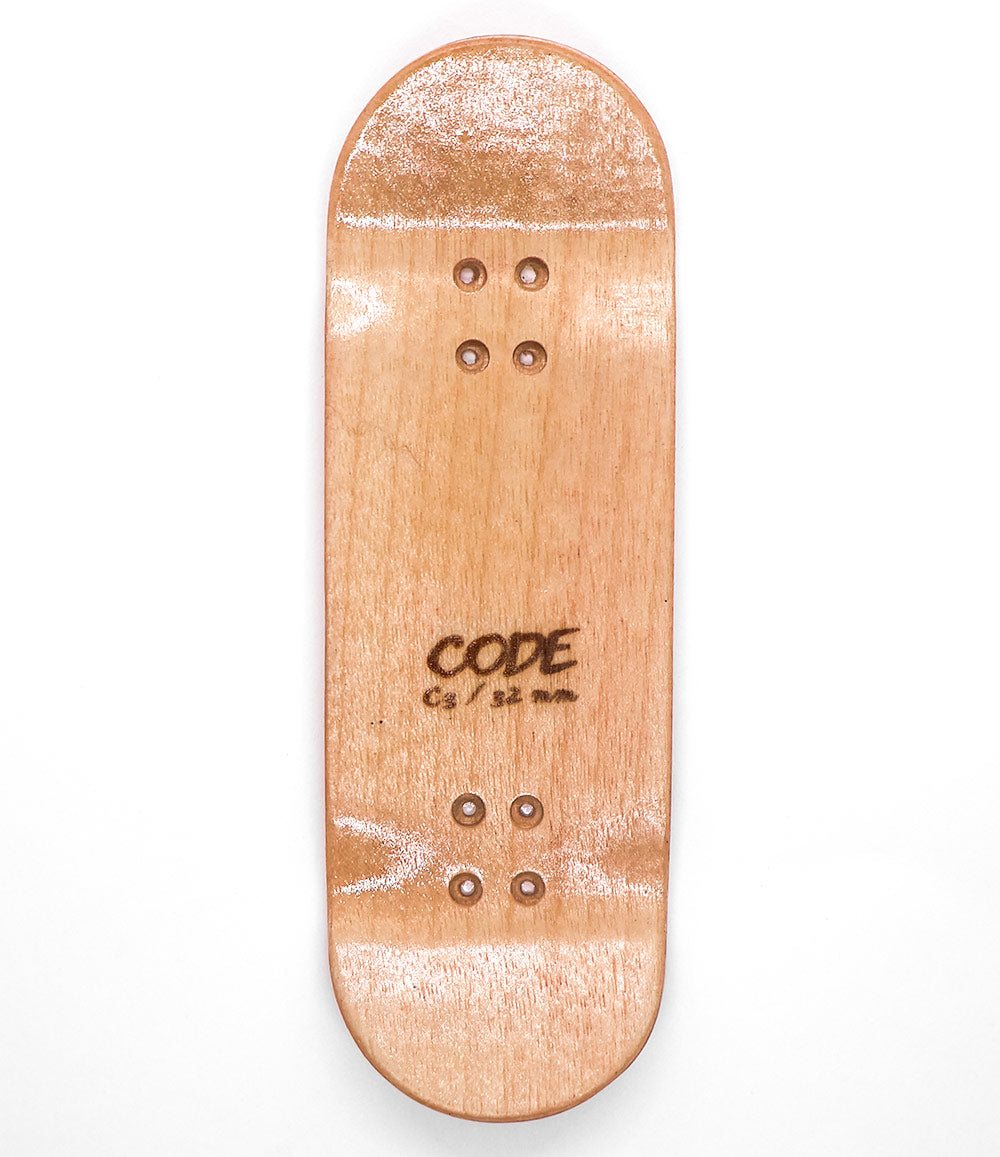 Code Red Talk Fingerboard Deck 32mm - top view - Caramel Fingerboards - Fingerboard store