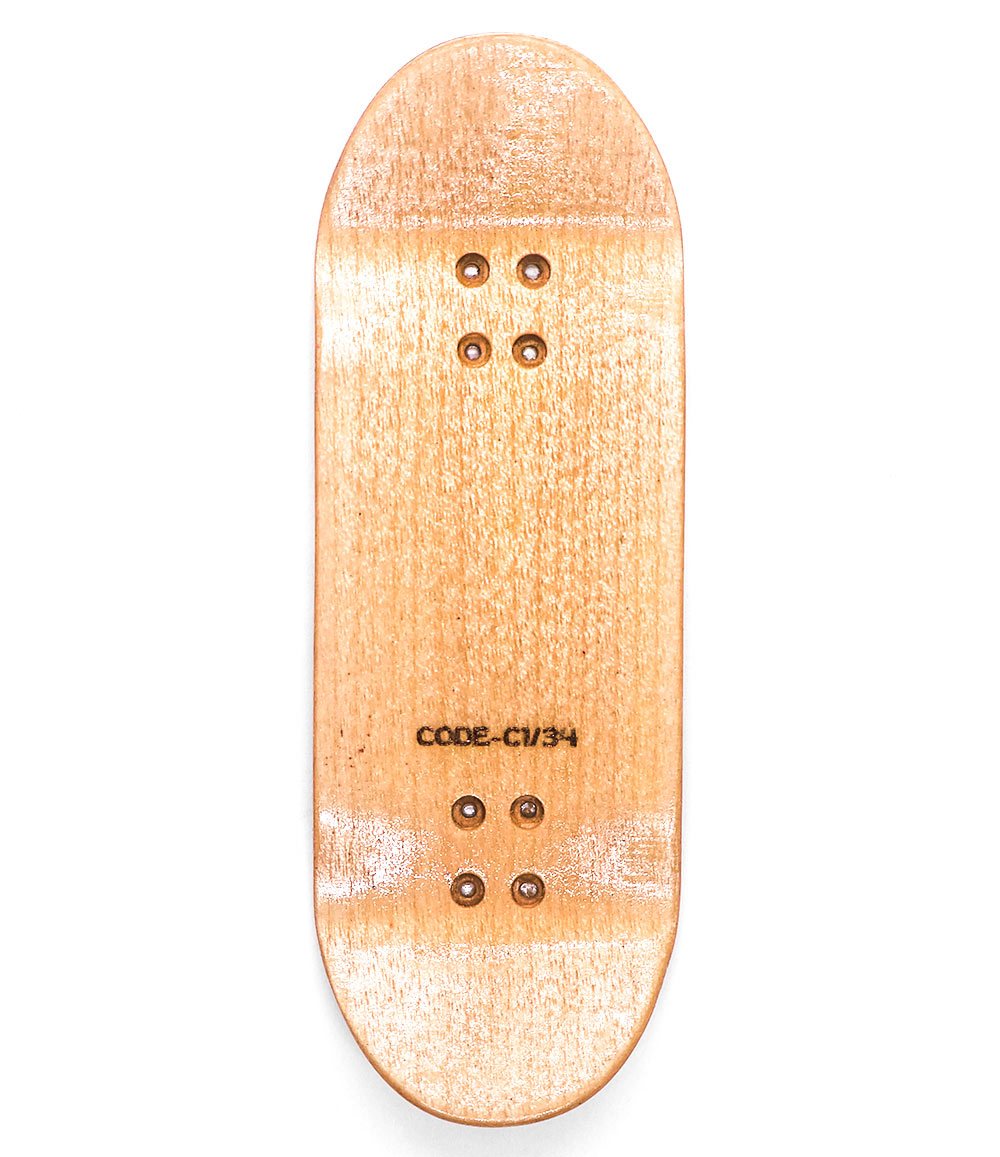 Code Anime Club Fingerboard Deck 34mm - top view - Caramel Fingerboards - Fingerboard store