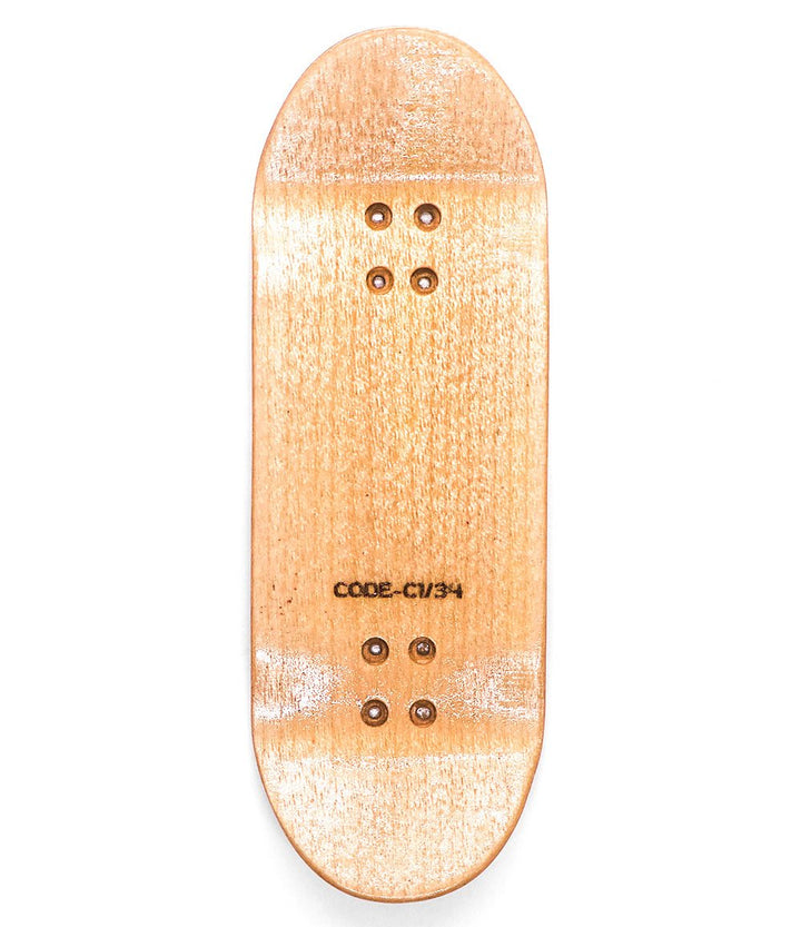 Code Anime Club Fingerboard Deck 34mm - top view - Caramel Fingerboards - Fingerboard store