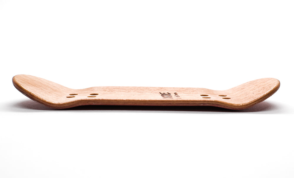 Code Red Talk Fingerboard Deck 32mm - side profile - Caramel Fingerboards - Fingerboard store