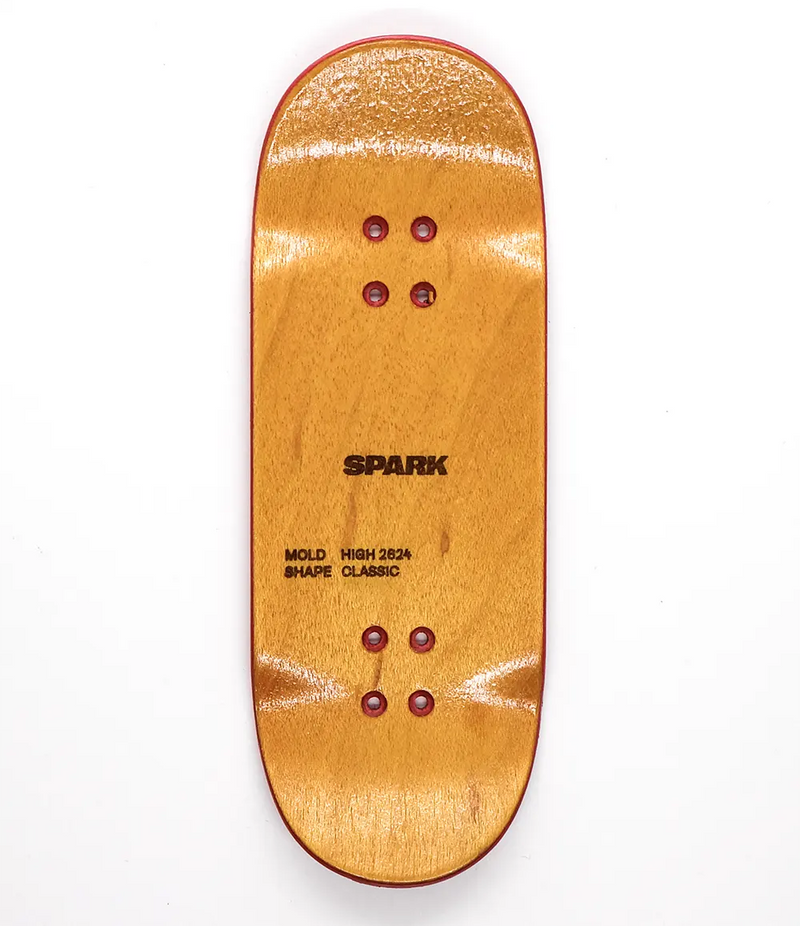 Spark Oni Flame Red Metal Foil Fingerboard Deck
