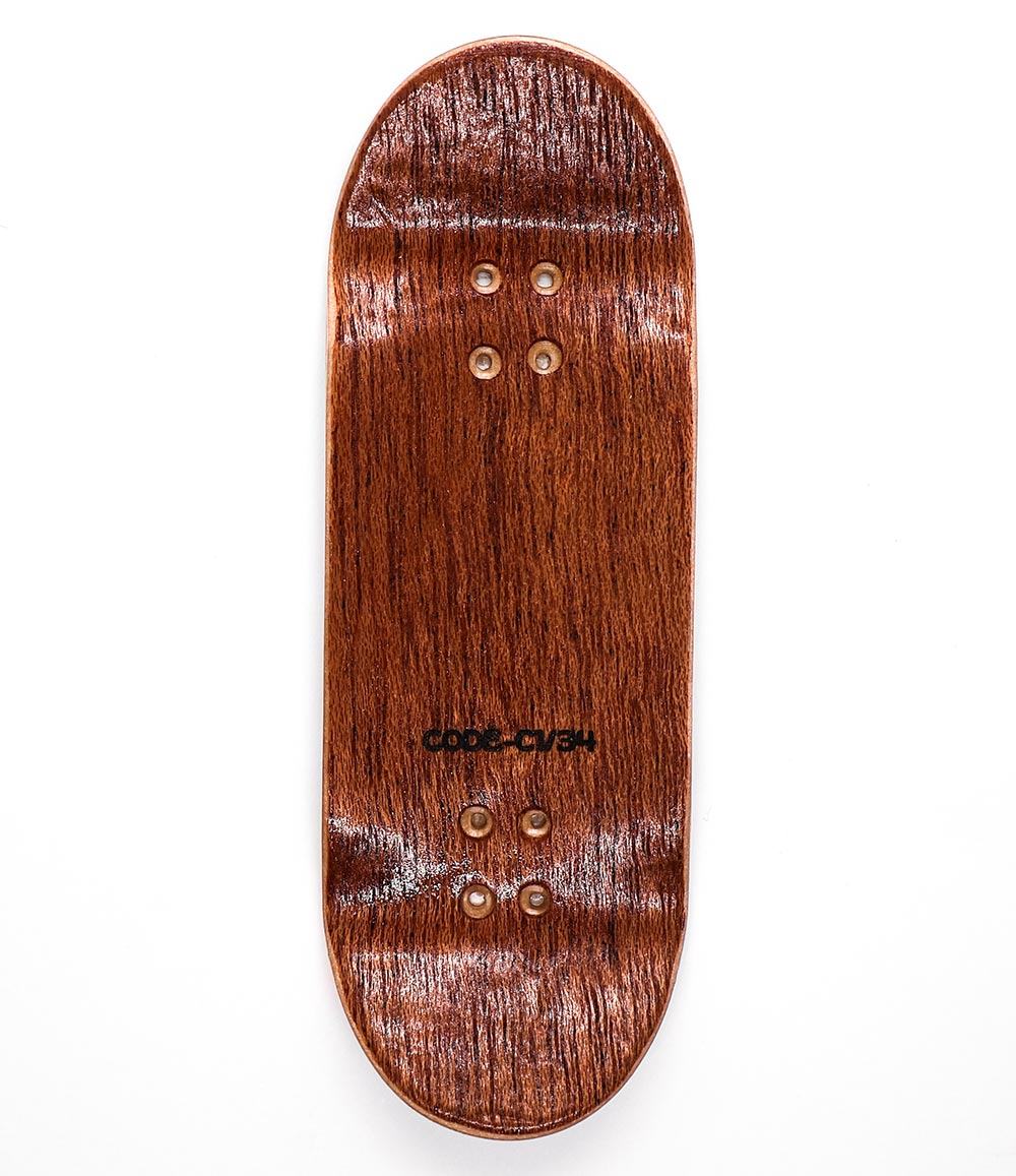 Code Digital City Fingerboard Deck 34mm - top view - Caramel Fingerboards - Fingerboard store