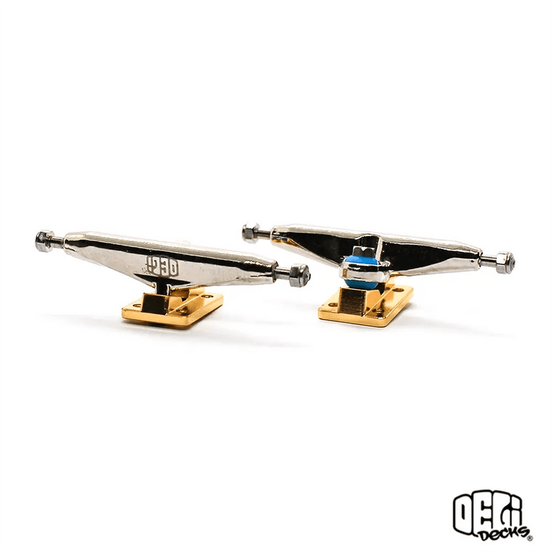 Delidecks Gold Hex Hybrid Fingerboard Trucks - Caramel Fingerboards - Fingerboard store