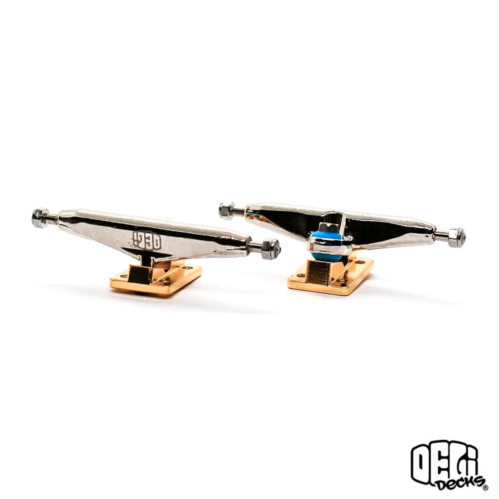 Delidecks Gold Hex Hybrid Fingerboard Trucks 29mm - Caramel Fingerboards - Fingerboard store