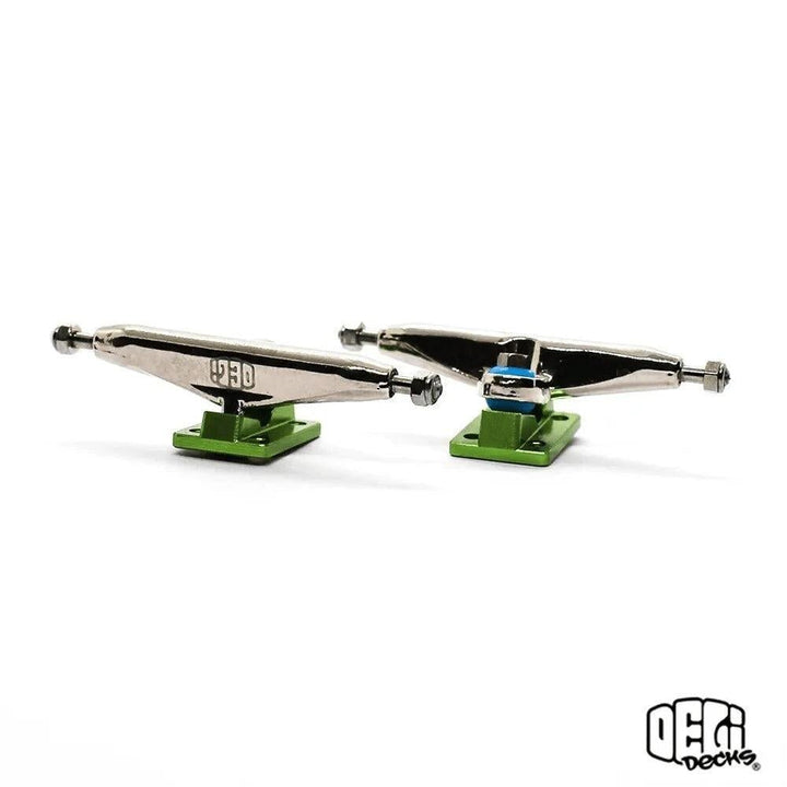 Delidecks Green Hex Hybrid Fingerboard Trucks 32mm - Caramel Fingerboards - Fingerboard store