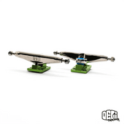 Delidecks Green Hex Hybrid Fingerboard Trucks - Caramel Fingerboards - Fingerboard store