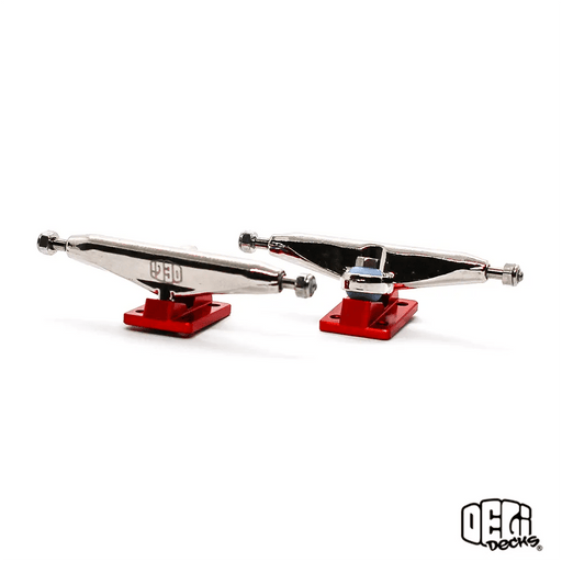 Delidecks Red Hex Hybrid Fingerboard Trucks - Caramel Fingerboards - Fingerboard store