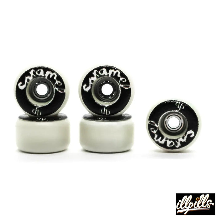 Dirty x Caramel Black Fingerboard Wheels 7.5mm - Caramel Fingerboards - Fingerboard store