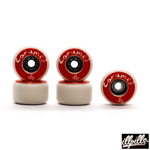 Dirty x Caramel Red Fingerboard Wheels 7.5mm - Caramel Fingerboards - Fingerboard store
