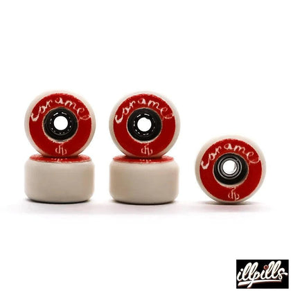 Dirty x Caramel Red Fingerboard Wheels 7.5mm - Caramel Fingerboards - Fingerboard store