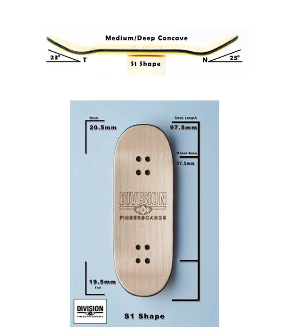 Division Death Fingerboard Deck 34mm - Caramel Fingerboards - Fingerboard store