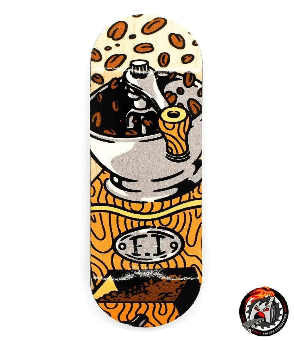 Finger Industries Coffee Grinder Fingerboard Deck 34mm - Caramel Fingerboards - Fingerboard store
