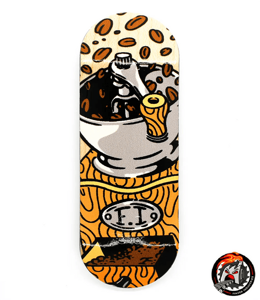 Finger Industries Coffee Grinder Fingerboard Deck 34mm - Caramel Fingerboards - Fingerboard store