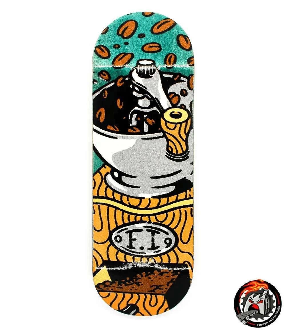 Finger Industries Green Grinder Coffee Fingerboard Deck 32mm - Caramel Fingerboards - Fingerboard store