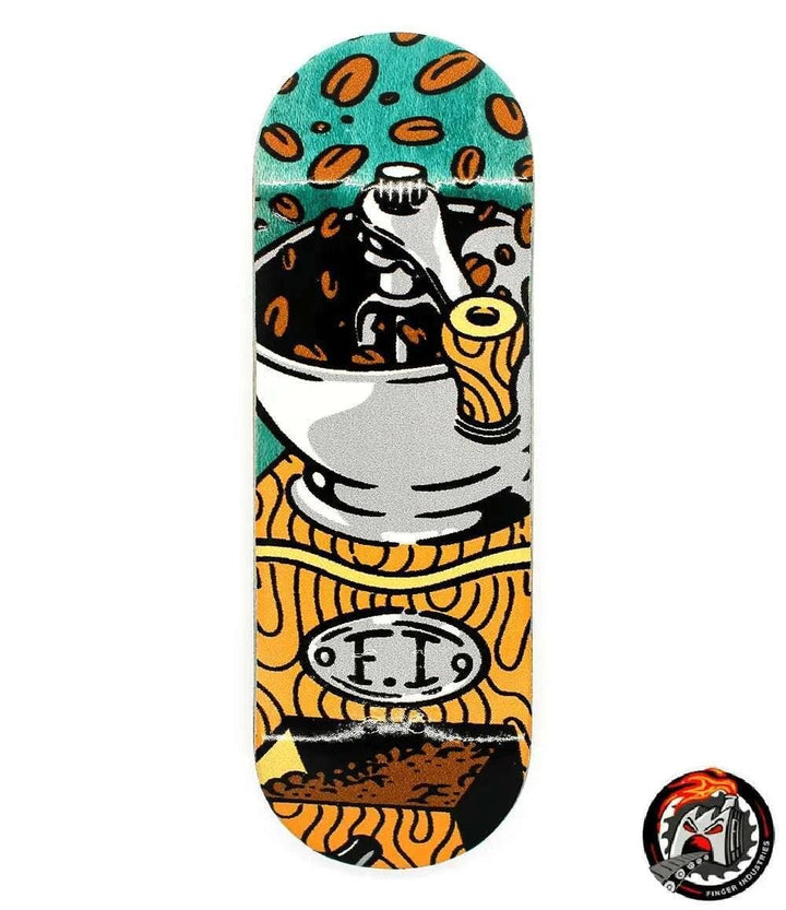 Finger Industries Green Grinder Coffee Fingerboard Deck 32mm - Caramel Fingerboards - Fingerboard store