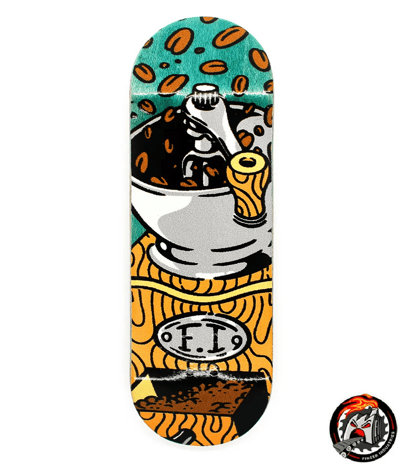 Finger Industries Green Grinder Coffee Fingerboard Deck 32mm - Caramel Fingerboards - Fingerboard store
