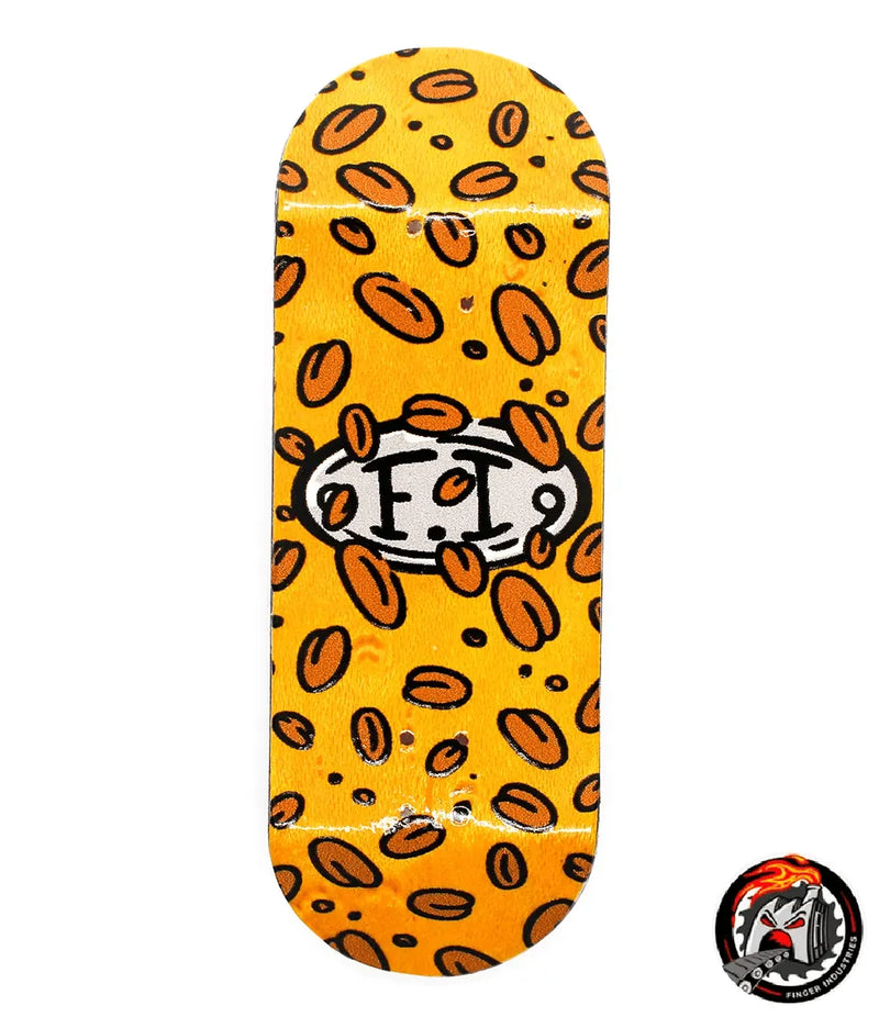 Finger Industries Yellow Coffee Beans Fingerboard Deck 34mm - Caramel Fingerboards - Fingerboard store