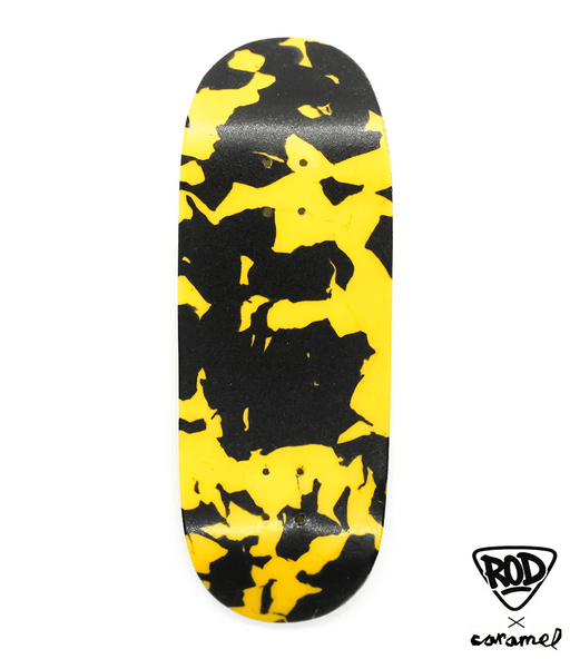 FingerRod x Caramel Yellow - Black Deck 33mm - Caramel Fingerboards - Fingerboard store