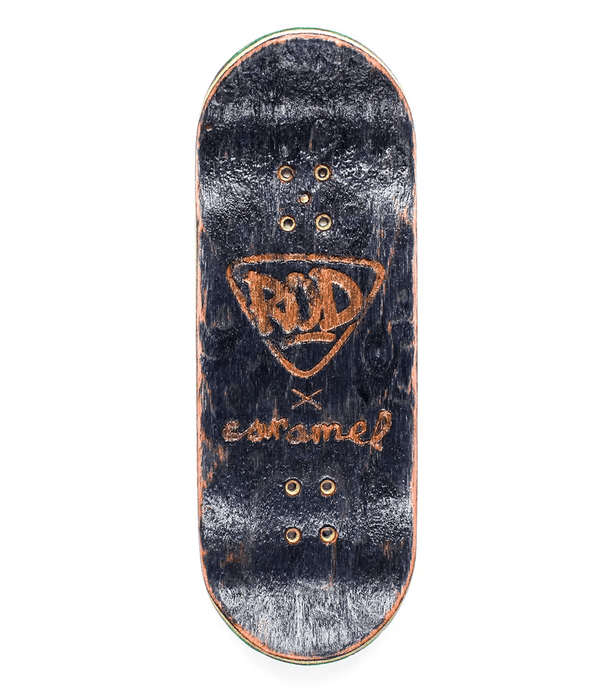 FingerRod x Caramel Yellow - Black Popsicle Deck 33mm - Caramel Fingerboards - Fingerboard store