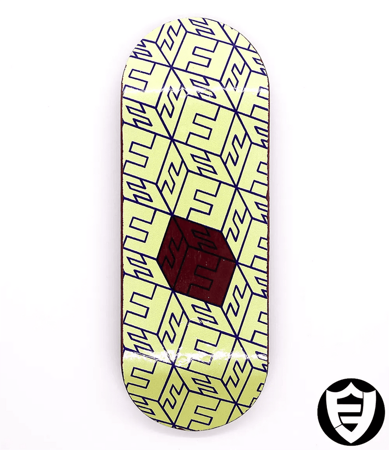 FlatFace X Cowply Top Brown FF Cubes Beige SE G15.12 33.6mm - Caramel Fingerboards - Fingerboard store