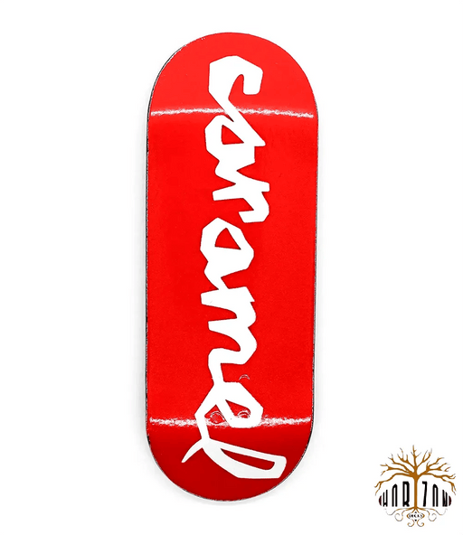 Horizon x Caramel Red Logo Fingerboard Deck 34mm - Caramel Fingerboards - Fingerboard store