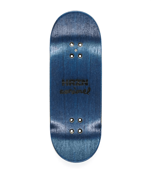 Horizon x Caramel White Logo Fingerboard Deck 34mm - Caramel Fingerboards - Fingerboard store