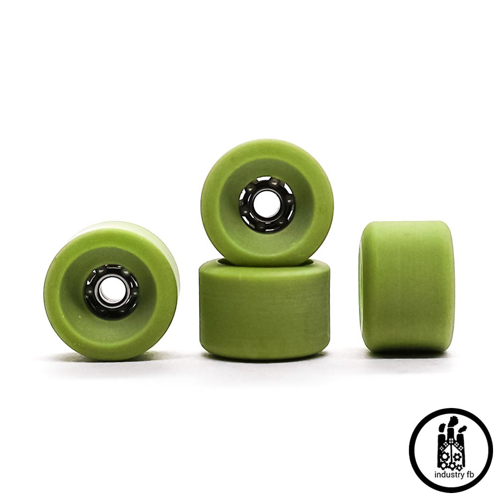 Industry x Caramel Olive Ceramic Dual Fingerboard Wheels 7.5mm - Caramel Fingerboards - Fingerboard store